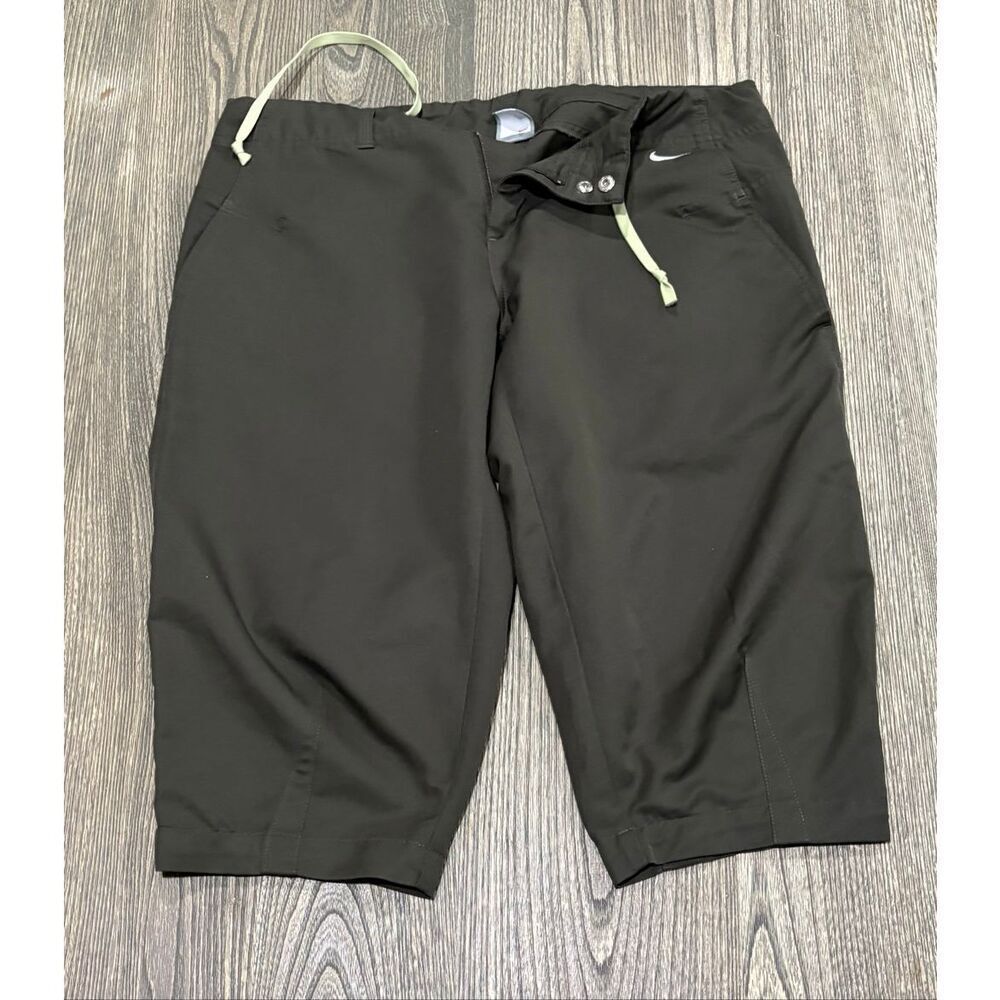 Nike FitDry Womens Capri Pants Mid Rise Athletic Cropped Pants Black Size M